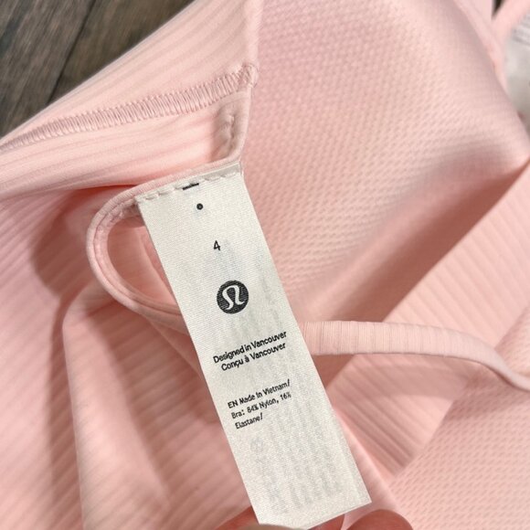 Lululemon Like a Cloud Ribbed Longline Bra D/DD Cup Strawberry Milkshake NWT - Picture 6 of 8
